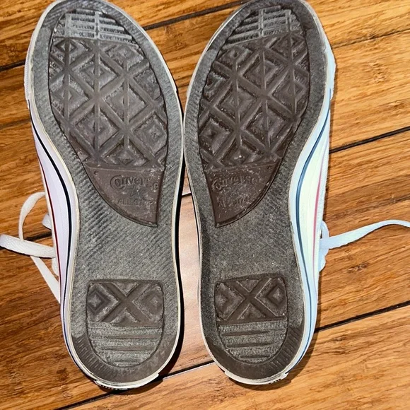 Converse White and Red Athletic Shoes - Picture 3 of 4